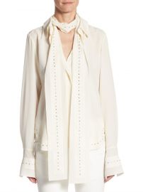 Rhinestone Tie Neck Blouse Chloe at Saks Fifth Avenue